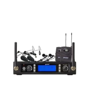 Gemini UHF-6200HL Sistema inalámbrico UHF con Display de 2 CH. Micrófono Lavalier con 2 bodypack.